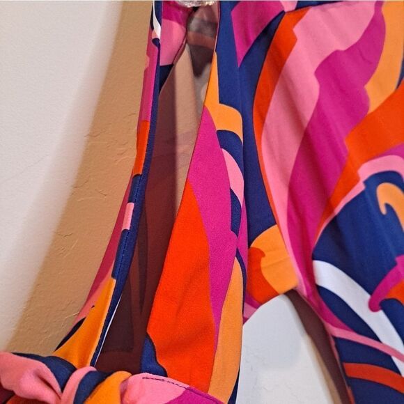 TRINA TURK Vinet Scrolling Floral Three-quarter Sleeve Dress Size Sm - Picture 7 of 9